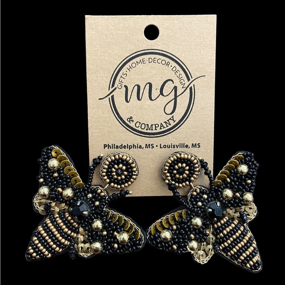 mg Jewelry - BEADED bee earring NEW